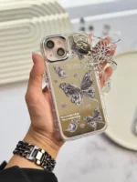 قاب butterfly آینه ای با محافظ لنز رینگی و آویز چسبی (کدC1804) - Image 2