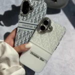 قاب White Christian Dior دور لنز نگین آیفون (کدC2076)