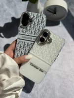 قاب White Christian Dior دور لنز نگین آیفون (کدC2076)