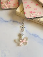 قاب Pink Flower Butterfly با آویز (کدC2116) - Image 6