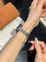 بند اپل واچ Diamond leaf bracelet با گارد نگینی (کدw5072) - Image 6