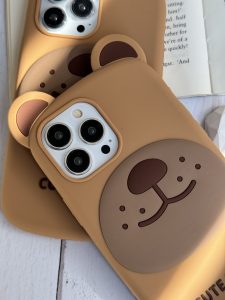 قاب موبایل آیفون خرس بانمک سیلیکونی همراه آویز ست - Image 2