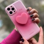 قاب موبایل آِفون قلب دورنگ پاپ سوکت قلبی محافظ لنزدار - Image 2