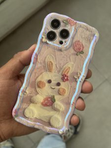 قاب موبایل آیفون خرگوش آبرنگی سه بعدی - Image 3