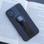 قاب موبایل شیائومی پارچه و گلس حلقه دار مشکی - Image 2
