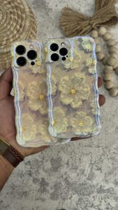 قاب موبایل ( آیفون ) گل برفی خامه ای - Image 2