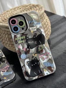 قاب موبایل آیفون گربه سیاه توهمی - Image 3