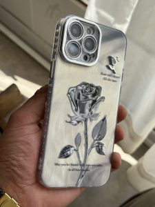 قاب موبایل آیفون گل رز سربی - Image 3