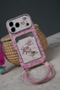 قاب موبایل آیفون پرنده سونات صورتی + بندست - Image 2